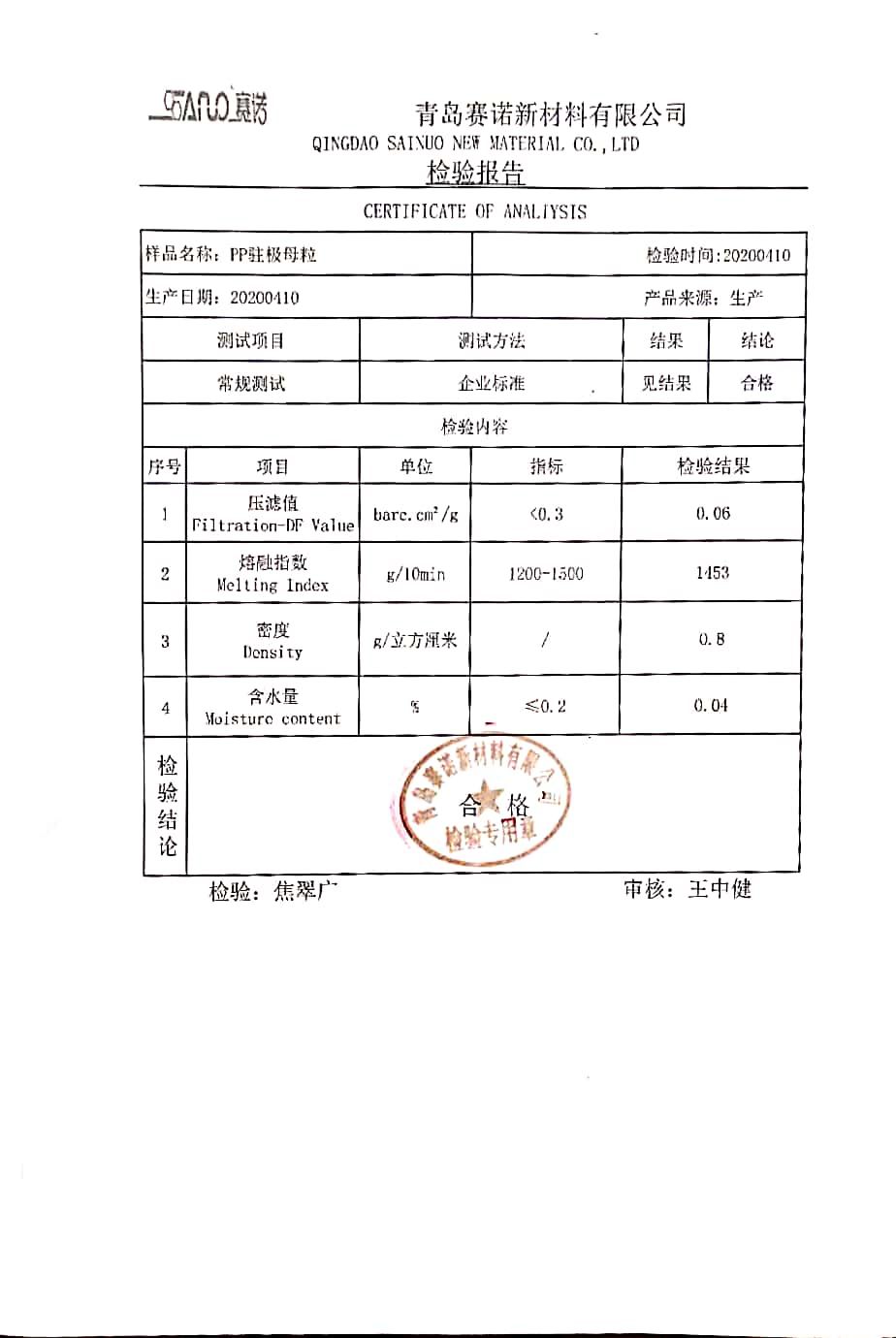 駐極母粒